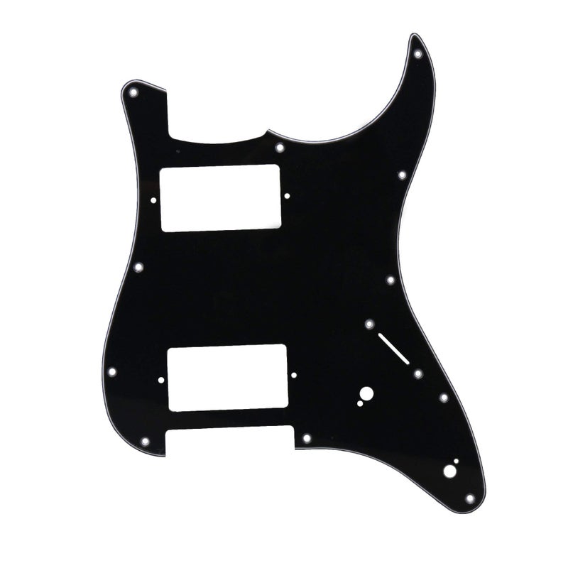 Bstinay 11 Hole Guitar Strat Pickguard HH Humbucker Standard Modern Style Pickguard Scratchplate 3Ply Black - Image 1